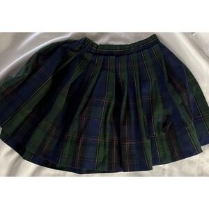Elderwear Becky Thatcher Girls Plaid School Uniform Pleated Skirt Green Navy 10